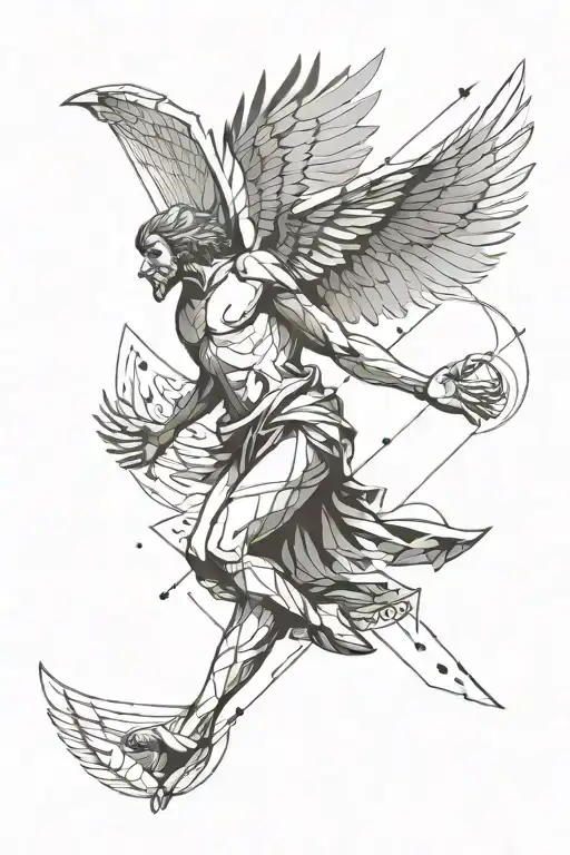 icarus falling from sky tattoo design idea