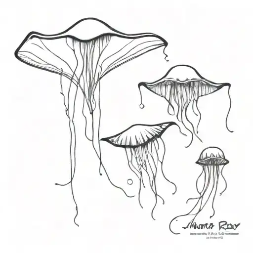 manta ray, and jelly fish tattoo design idea