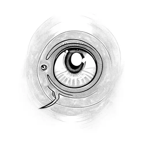 eye with snake tattoo design idea