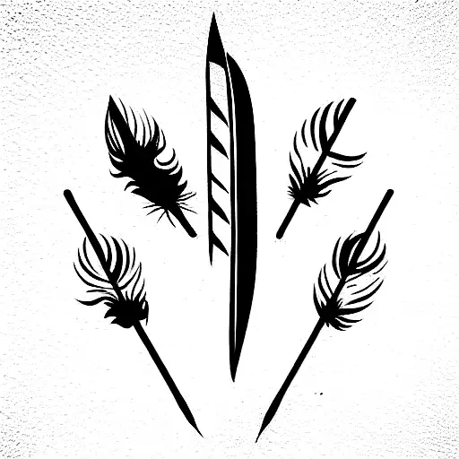 Tomahawk with Feather tattoo design idea