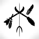 Tomahawk with Feather tattoo design idea