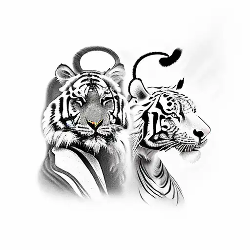 horse, Tiger, monkey, and a rooster tattoo design idea