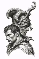 Perseus holding the head tattoo design idea