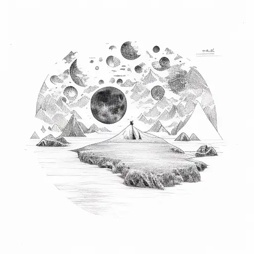 luna y sol tattoo design idea