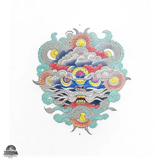 luna y sol huichol tattoo design idea