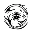 sun and moon huichol tattoo design idea