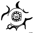 sun and moon huichol tattoo design idea