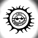 sun and moon huichol tattoo design idea