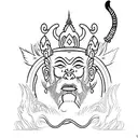thai monkey king tattoo design idea