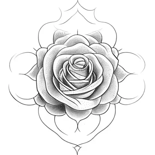 A tattoo of intertwined roses with the initials T+J hidden within the petals tattoo design idea