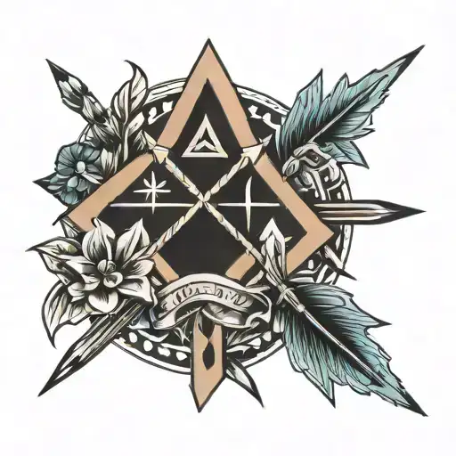 crossing arrows crossed tattoo design idea