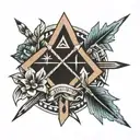 crossing arrows crossed tattoo design idea