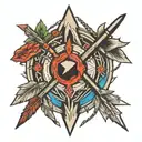 crossing arrows crossed tattoo design idea