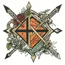 crossing arrows crossed tattoo design idea