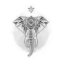 abhaya mudra conected to elephant trunk tattoo design idea