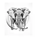 abhaya mudra conected to elephant trunk tattoo design idea