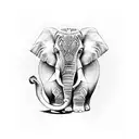 abhaya mudra conected to elephant trunk tattoo design idea