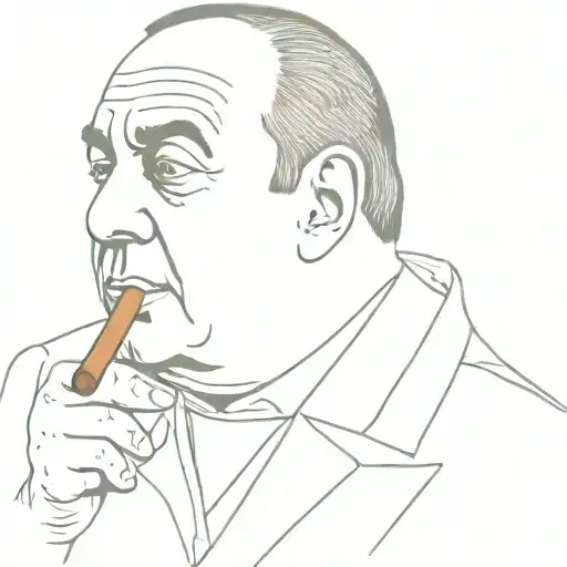 outline of tony soprano smoking a cigar tattoo design idea