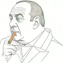 outline of tony soprano smoking a cigar tattoo design idea
