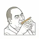 outline of tony soprano smoking a cigar tattoo design idea