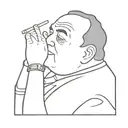 outline of tony soprano smoking a cigar tattoo design idea