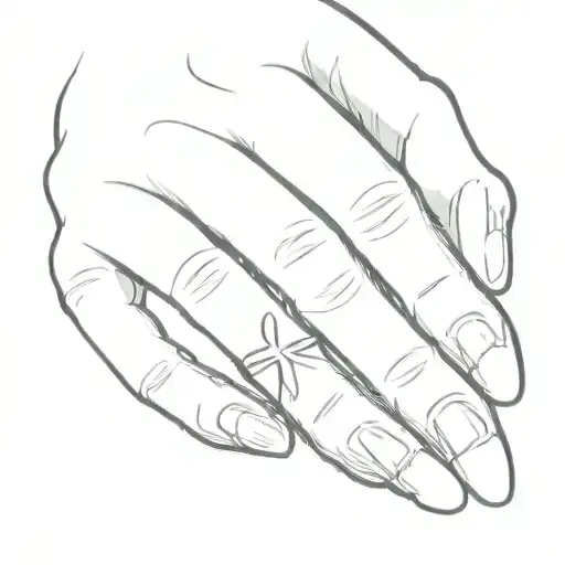 cross ring finger tattoo design idea