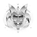 A surreal landscape where mountains transform into animals tattoo design idea