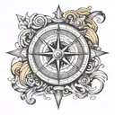 compass design featuring initials sh dj tattoo tattoo design idea