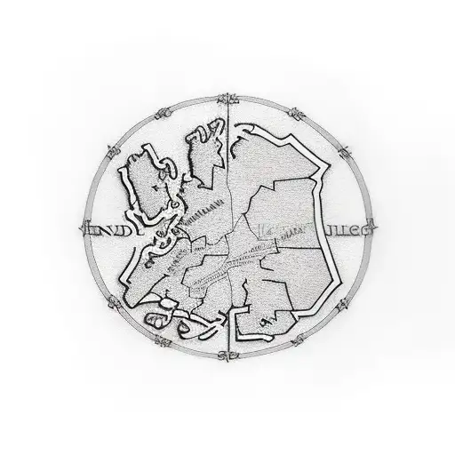 ireland geography tattoo design idea