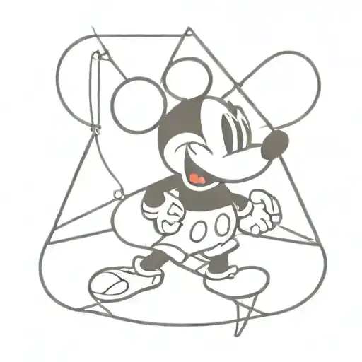 pentagram mickey mouse tattoo design idea