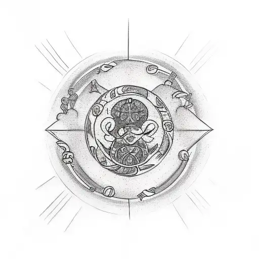 Create a tattoo design that represents the love for sons and incorporates the Vegvisir symbol tattoo design idea