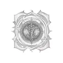 Create a tattoo design that represents the love for sons and incorporates the Vegvisir symbol tattoo design idea