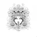 Chrysanthemum medusa tattoo design idea