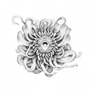 Chrysanthemum medusa tattoo design idea