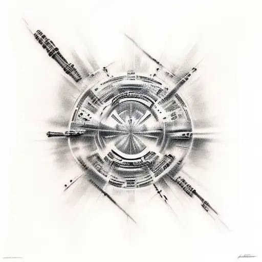 An abstract representation of the Force surrounding Anakin Skywalker tattoo design idea