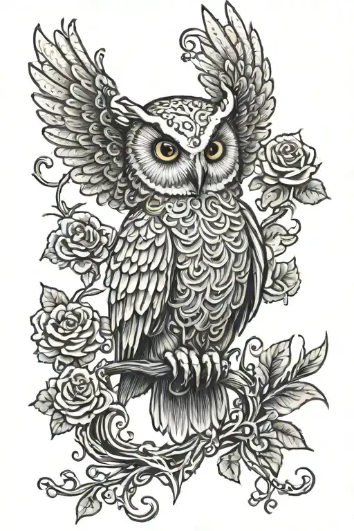 Harry Potter hedwig vines wrapping   tattoo design idea