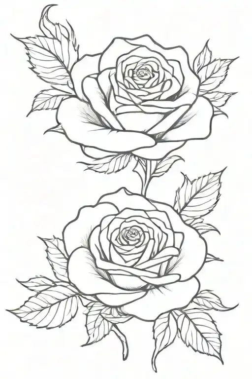 A minimalist design of a rose intertwined with a crown, symbolizing the beauty and strength of fatherhood tattoo design idea