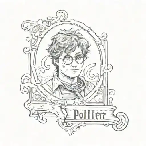 Harry Potter postage stamp tattoo design idea