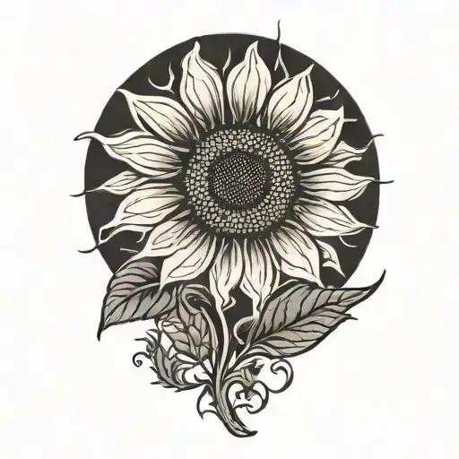 sunflower  tattoo design idea