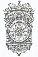 clock crown diamond  tattoo design idea