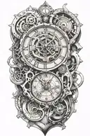 Create a clock mechanism intertwined with a diamond tattoo design idea