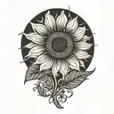 sunflower  tattoo design idea