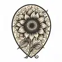 sunflower  tattoo design idea