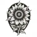 sunflower  tattoo design idea