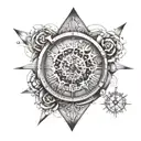 Create a clock mechanism intertwined with a diamond tattoo design idea