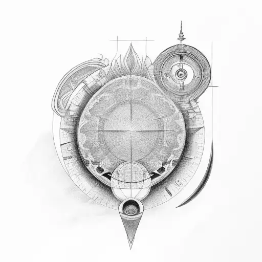 ondas mar com matematica tattoo design idea