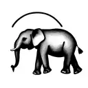 elephant with travel and Scarlett ibis tattoo design idea