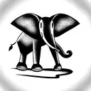 elephant with travel and Scarlett ibis tattoo design idea