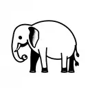 elephant with travel and Scarlett ibis tattoo design idea