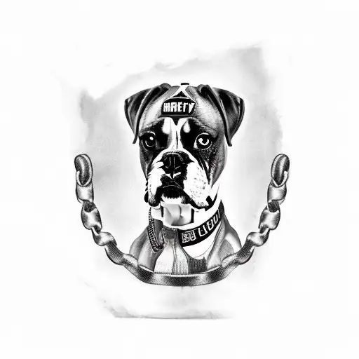 boxer (dog), memento mori, nihilism tattoo design idea
